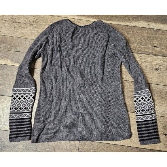 Krimson Klover Sweater VNeck Ski Alpine Fair Isle Waffle Knit Merino Wool Large - Picture 5 of 7